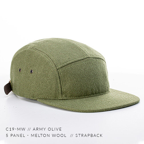 c19-MW // 5 Panel - Melton Wool // Custom Strapback c19-MW // 5 Panel - Melton Wool // Custom Strapback